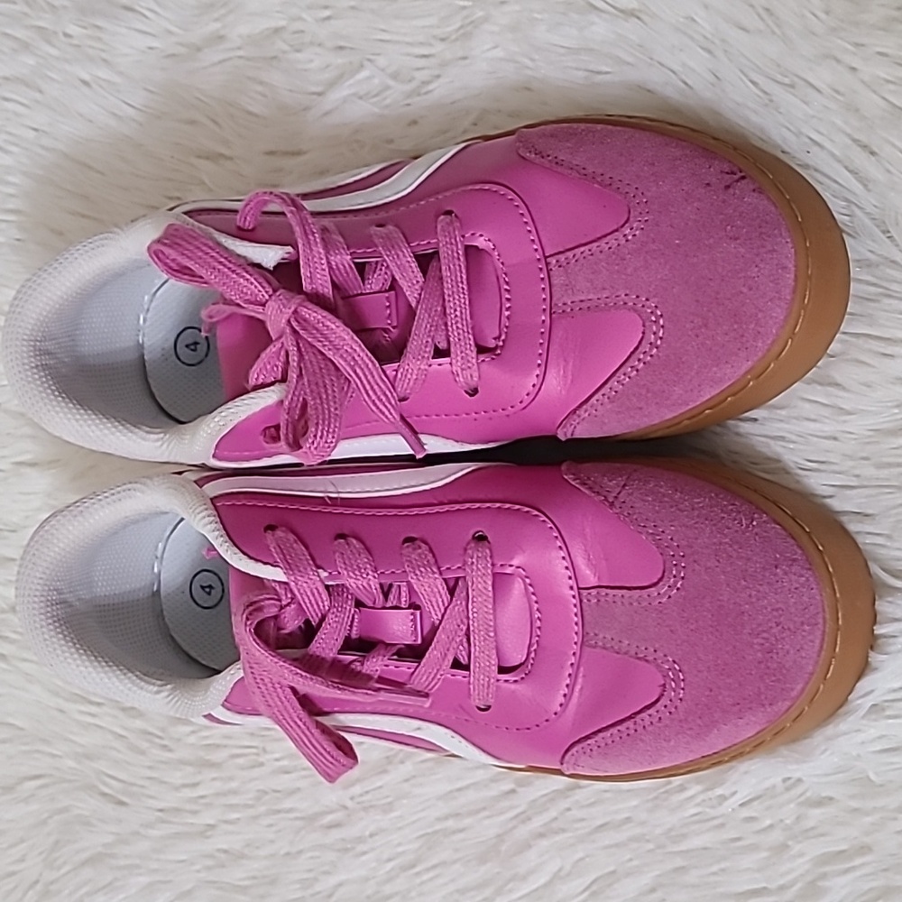 Cat & Jack Girls Pink Sneakers with White‎ Trim - Size 4